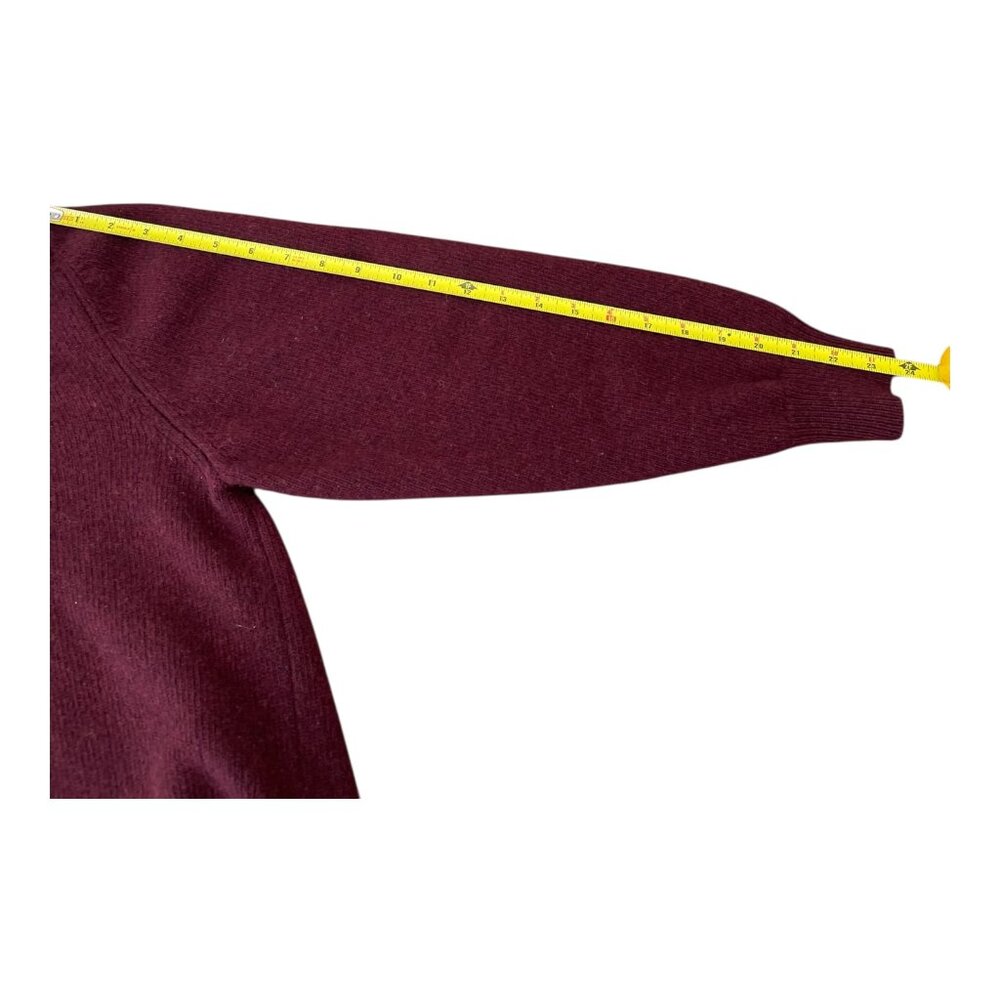 Pendleton Shawl Collar Sweater Mens Burgundy Lambswool Pullover Fisherman XL - Picture 9 of 12